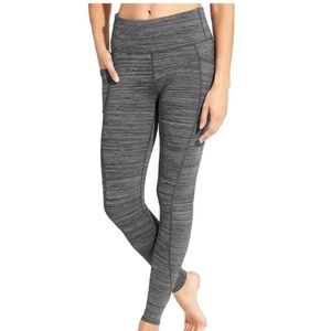 Athleta High Rise Spacedye Chaturanga to Town Tight Grey Black Leggings